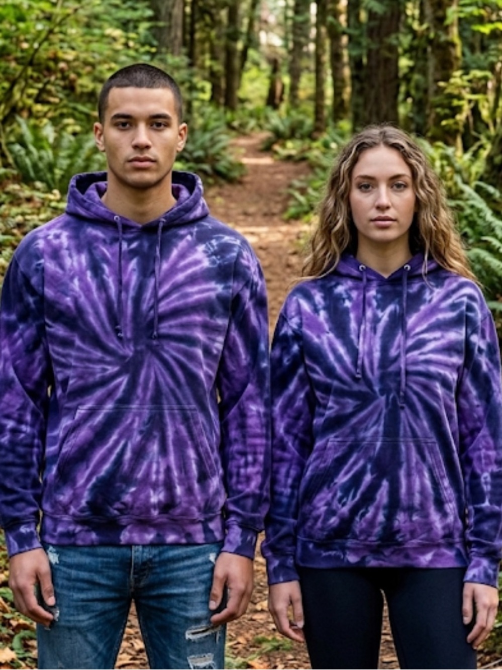 Custom Purple Tie-Dye Pullover Hoodie - Brand
